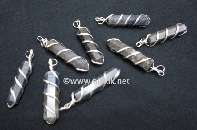 Picture of Blue Jade Wire Wrapped Pencil Pendants