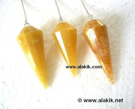 Picture of Golden quartz Facetted pendulum