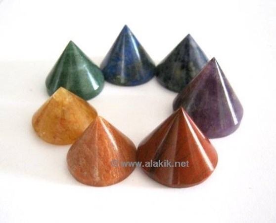 Picture of Chakra Conical Pyramid Set