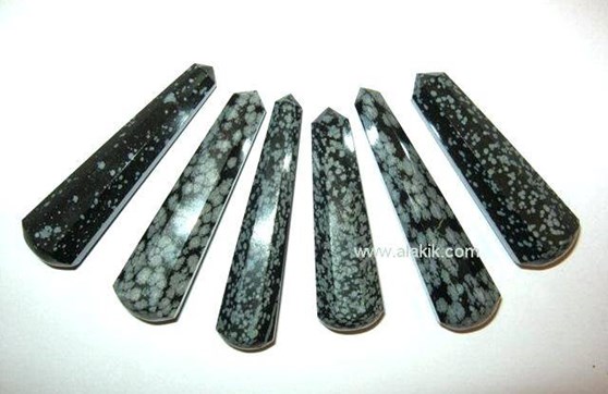 Picture of Snowflake Obsidian 8 Facet Massage Wands