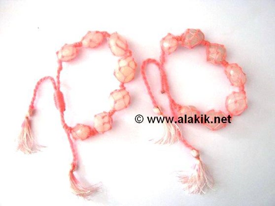 Picture of Rose Quartz Netted Tumble Drawstring Bracelet