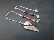 Picture of Facetted Rose Quartz with Chakra chain