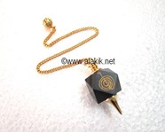 Picture of Black Onyx Reiki Pendulum w/. Golden chain