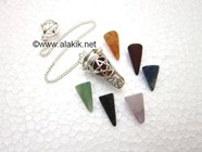 Picture of Chakra pentacle Small Chamber pendulum with chakra cones
