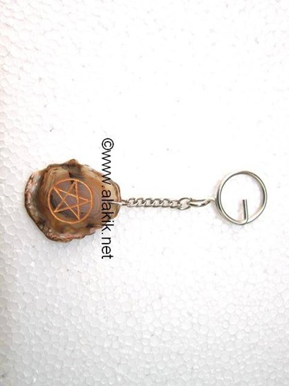 Picture of Agate Slice Pentacle Keyring