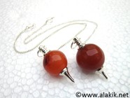 Picture of Red Carnelian Silver Ball Pendulum