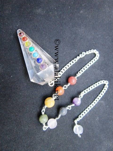 Picture of Crystal Pendulum w/.Chakra Cabs/chain