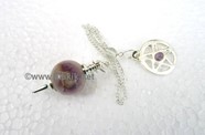 Picture of Amethyst ball pendulum with pentacle