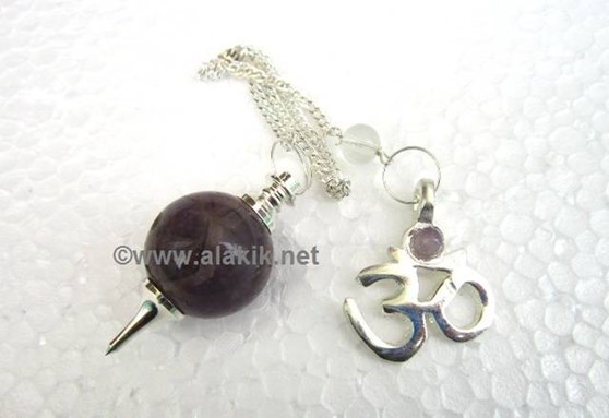 Picture of Amethyst ball pendulum with om
