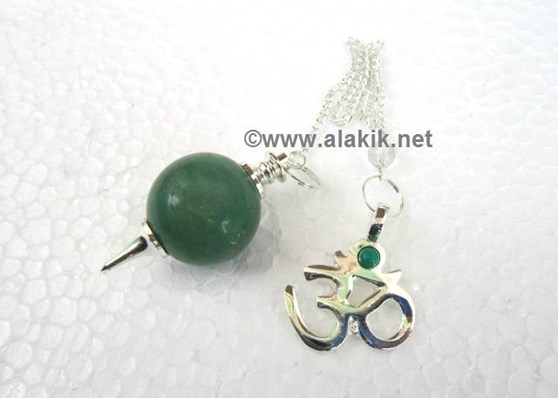 Picture of Green Aventurine ball pendulum with om