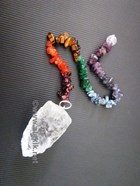 Picture of Raw crystal Pendulum with chakra chips chain