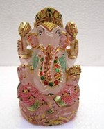 Picture of Rose Quartz Painted Ganesha