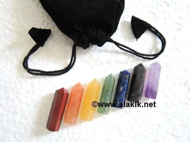 Picture of Chakra Pencil Set - Single Terminated With Chakra Colourful Pouch