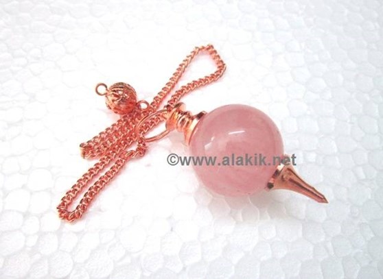 Picture of Rose Quartz Bronze Ball pendulum