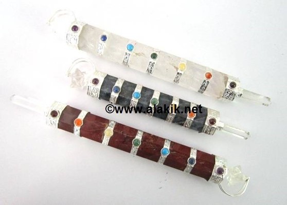 Picture of Mix gemstone ring type chakra healing stick with Star