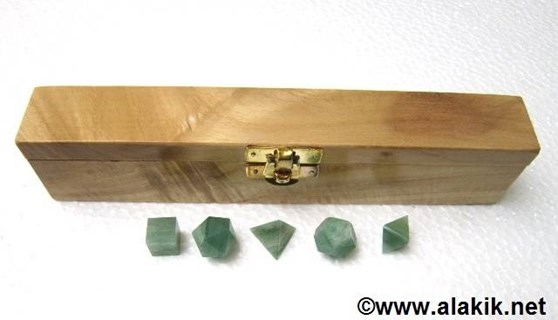 Picture of Green Aventurine 5pcs Geometry set with wooden box