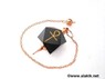 Picture of Black Jasper Hexagon Ankh Bronze pendulum, Picture 1
