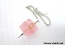 Picture of Rose Quartz Hexagon Ankh silver pendulum, Picture 1