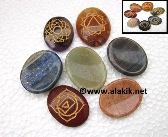 Picture of Engrave Chakra worry stone set