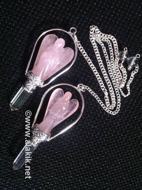 Picture of Rose Quartz Basket Angel pendulum