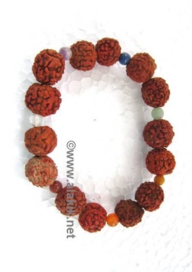 Picture of Rudraksha Chakra Beads elastic bracelet