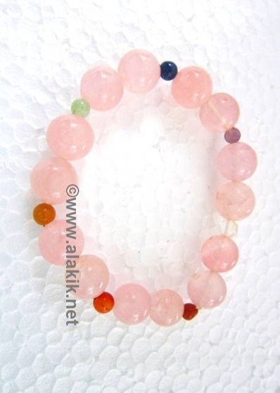 Picture of Rose Quartz Chakra Beads Elastic Bracelet