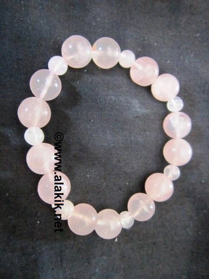 Picture of Rose Quartz 2x1 beads Elastic bracelet