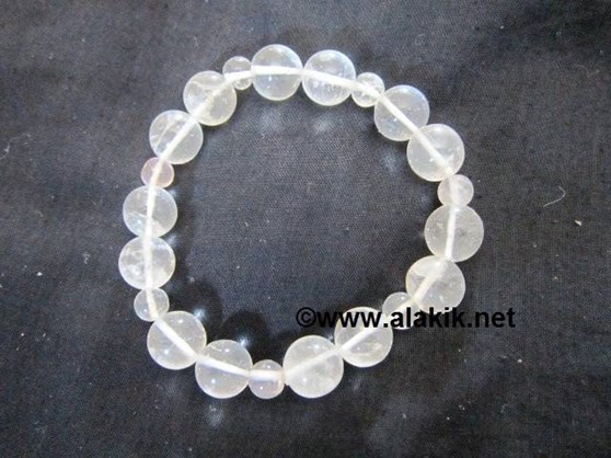 Picture of Crystal Quartz 2x1 Beads Elastic bracelet