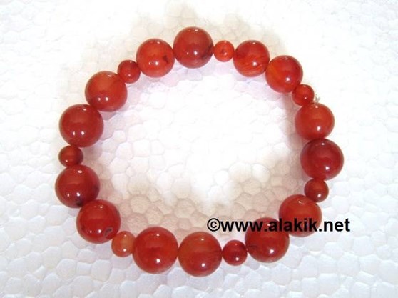 Picture of Red Carnelian 2x1 beads Elastic bracelet
