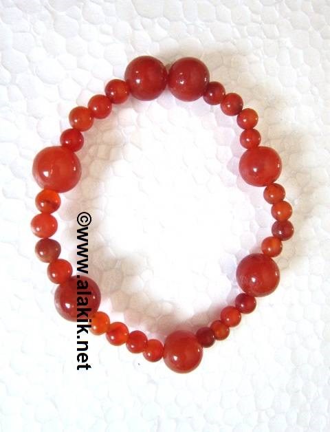 Picture of Red Carnelian 4x1 Beads Elastic bracelet