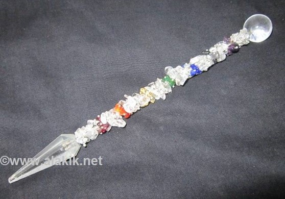 Picture of Crystal Quartz 7chakra Fuse wire healing stick