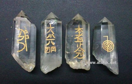Picture of Rock Crystal Natural USUI reiki set with pouch
