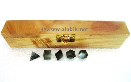 Picture of Labradorite 5pcs Geometry set with wooden box