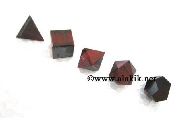 Picture of Red Tiger Eye 5pcs Geometry set