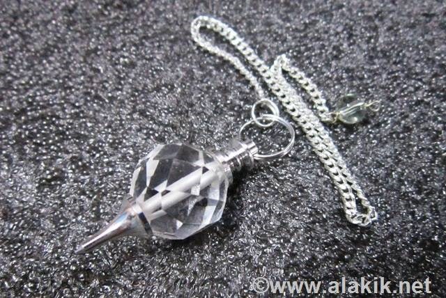 Picture of Silver Facetted Crystal Ball Pendulum