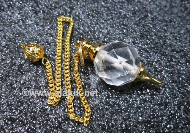 Picture of Golden Facetted Crystal Ball Pendulum