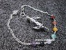 Picture of Facetted Crystal Ball with Chakra Silver Chain Pendulum, Picture 1