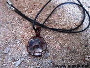 Picture of Crystal Quartz Copper Wire Wrapped Ball Pendat with cord