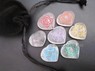 Picture of Crystal quartz Engrave Chakra Colourful  heart set with pouch, Picture 1