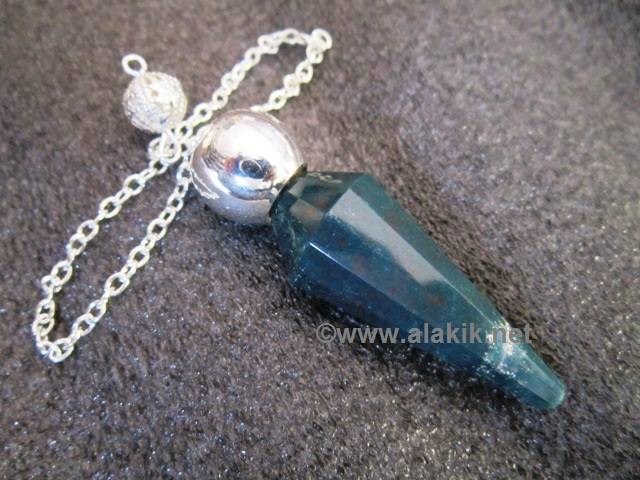 Picture of Blood stone Faceted Silver modular pendulum