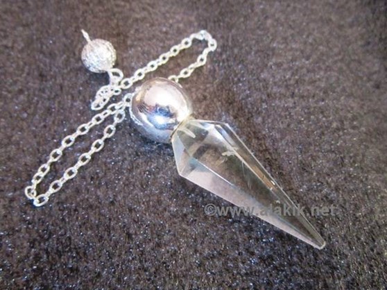 Picture of Crystal Quartz Faceted Silver Modular Pendulum