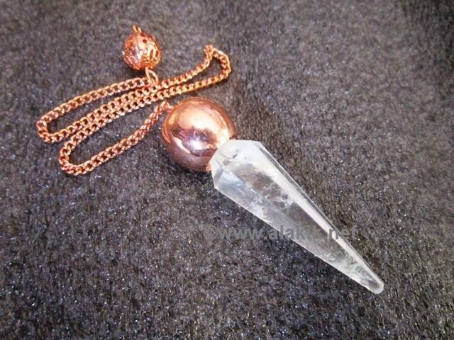 Picture of Crystal Quartz Faceted Bronze Modular Pendulum