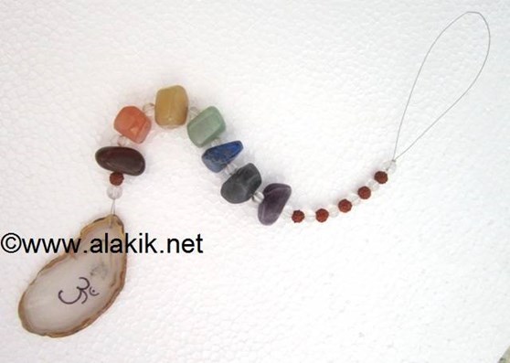 Picture of 7 Chakra suncatcher with agate place on om