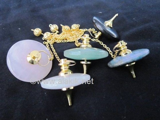 Picture of Mix Gemstone Golden UFO Pendulum