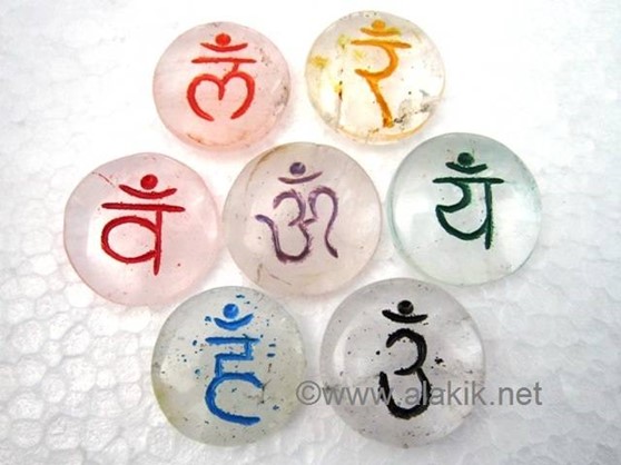 Picture of Crystal Quartz chakra Colour Sanskrit Disc Set