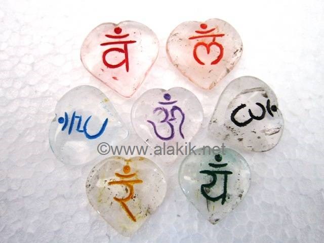 Picture of Crystal Quartz chakra Colour Sanskrit Heart Set