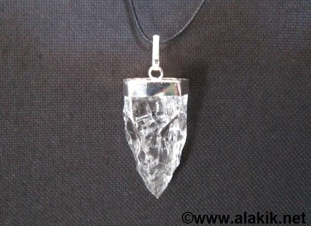 Picture of Raw Crystal Quartz Cap Pendant with Cord