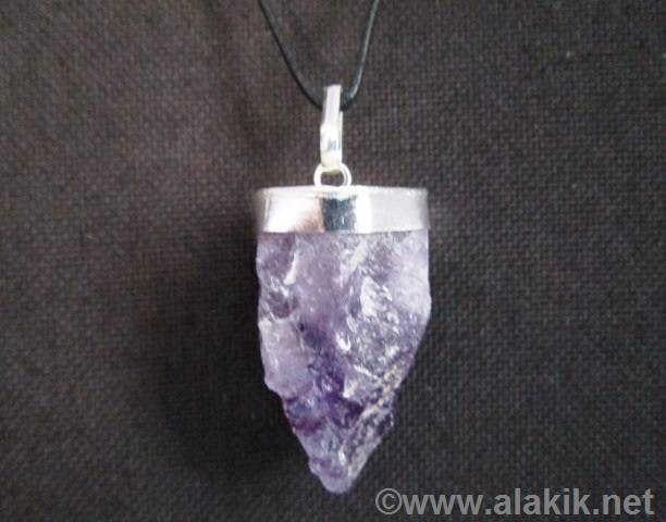 Picture of Raw Amethyst Cap Pendant with cord