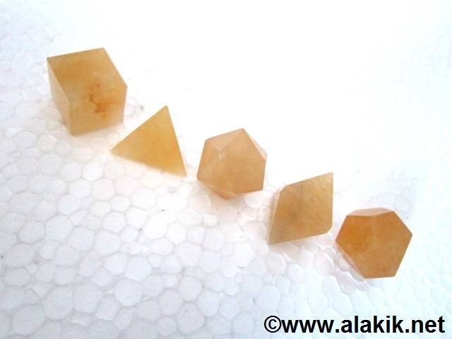 Picture of Golden Quartz 5pcs Geometry set