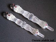 Picture of Crystal Quartz Carved Healing stick with Garnet